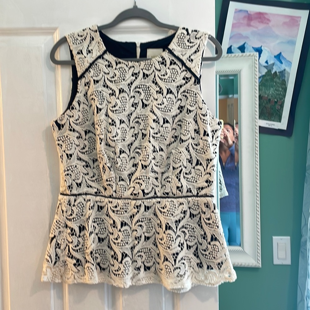 Anthropologie lace and black top size 12
